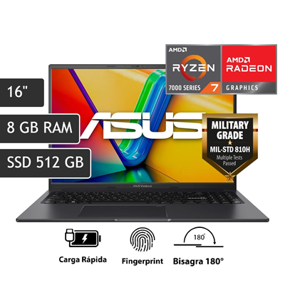 ASUS VIVOBOOK 16X M3604YA-MB054W RYZEN 7 512GB SSD 8GB