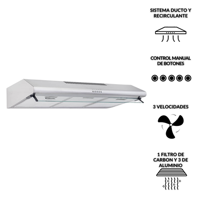 CAMPANA EXTRACTORA KLIMATIC 90CM CK901IX-A