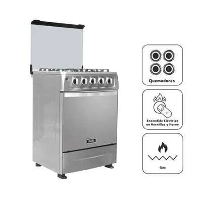 COCINA A GAS 4 QUEMADORES ILUMI C-60MS