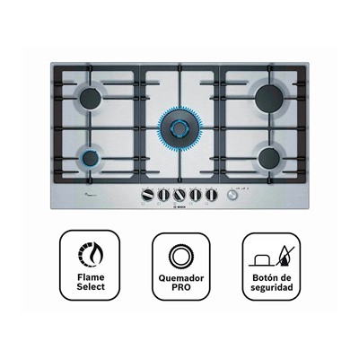 ENCIMERA A GAS BOSCH 5 QUEMADORES PCR9A5M90V