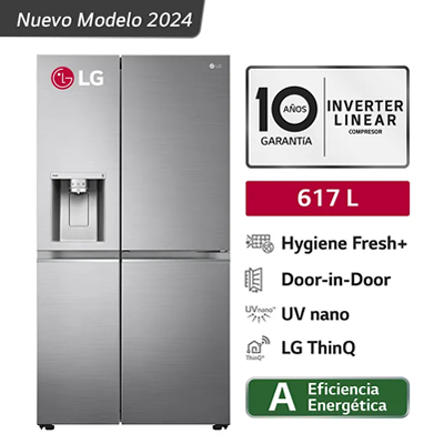 REFRIGERADORA LG SIDE BY SIDE 617 LTS GS66SDP