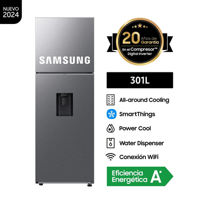 REFRIGERADORA SAMSUNG TOP FREEZER 301 LTS RT31DG5220S9PE