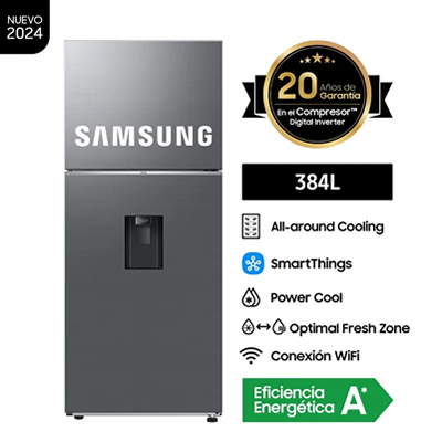 REFRIGERADORA SAMSUNG TOP FREEZER 384 LTS RT38DG6730S9PE