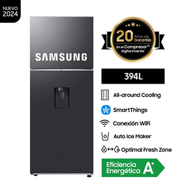 REFRIGERADORA SAMSUNG TOP FREEZER 394 LTS RT42DG6770B1PE