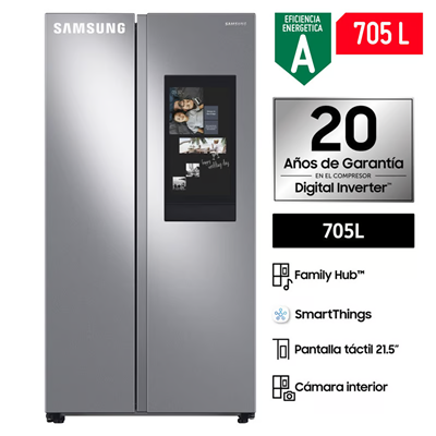 REFRIGERADORA SIDE BY SIDE FAMILY HUB SAMSUNG 705 LTS RS28A5F61SR