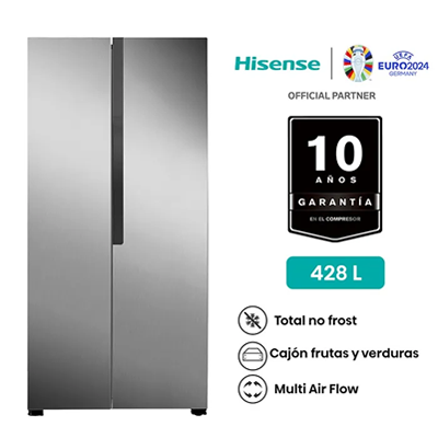 REFRIGERADORA SIDE BY SIDE HISENSE 428 LTS RS3P428NEDA