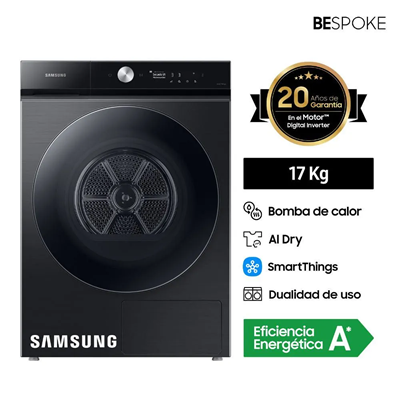 SECADORA BESPOKE LUXURY BLACK SAMSUNG 17KG DV17B9750CV