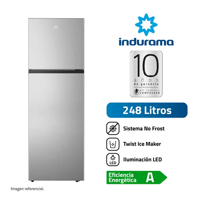 REFRIGERADORA NO FROST BOTTOM FREEZER INDURAMA 248 LTS RI-389DNI