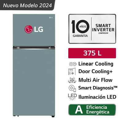 REFRIGERADORA TOP FREEZER LG 375 LTS DOORCOOLING VT37BPM