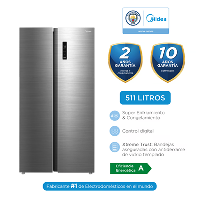 REFRIGERADORA SIDE BY SIDE MIDEA 511 LTS MDRS710FGR46PE