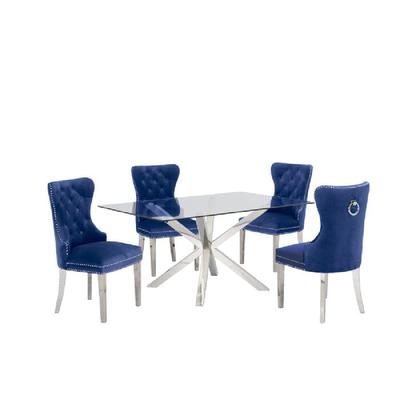 ALTO HOGAR JUEGO DE COMEDOR DE ACERO 4 SILLAS LUXURY