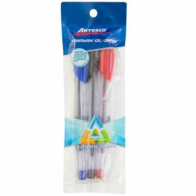 ARTESCO BOLIGRAFO TRIMAX GL-32M AZUL Y ROJO BLISTER 3 UNIDADES