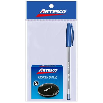 ARTESCO PACK VOTO TAMPON DACTILAR + BOLIGRAFO TRIM35F AZUL PACK VOTO