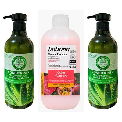 BABARIA PACK DE SHAMPOO COLOR CAPTURE + ACONDICIONADOR ALOE VERA WOKALI