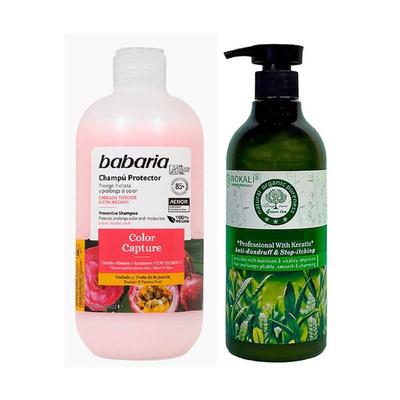 BABARIA PACK DE SHAMPOO COLOR CAPTURE + ACONDICIONADOR TE VERDE WOKALI