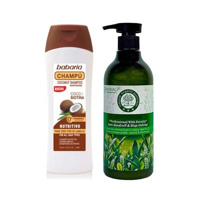 BABARIA PACK DE SHAMPOO DE COCO + ACONDICIONADOR DE TE VERDE WOKALI