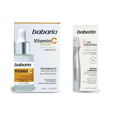 BABARIA SET SERUM FACIAL VITAMINA C + CONTORNO OJOS ANTI MANCHAS