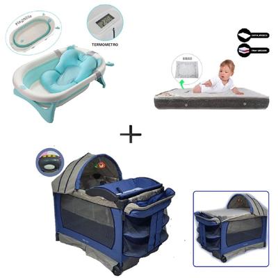 BABY KITS CUNA CORRAL VIBRADOR VERONA-COLCHON PLOMO-BAÑERA ROSA