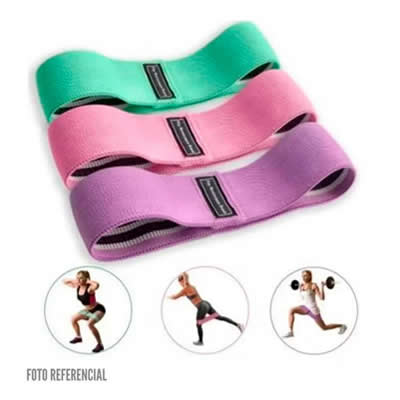 BANDAS ELASTICAS MULTICOLOR TELA 3 NIVELES RESISTENCIA