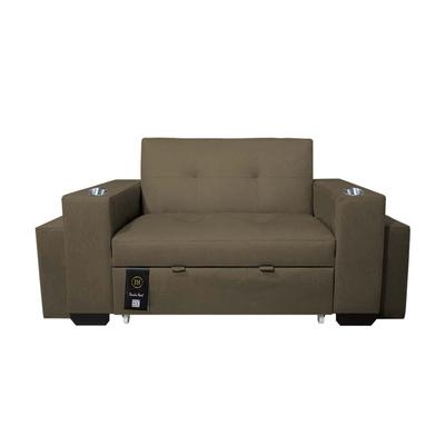 BARAKA HOME SOFA CAMA MADISON 2 PLAZAS CON PORTAVASO + PUFF 2 PLAZAS
