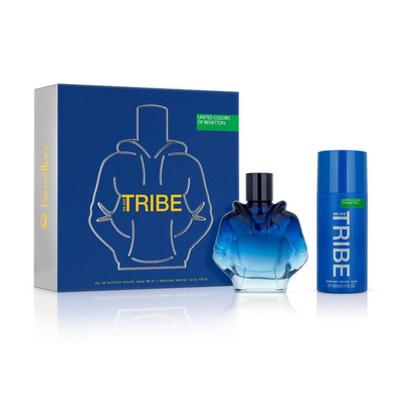 BENETTON SET DE PERFUME TRIBE BENETTON PARA HOMBRE EDT 90ML + DESODORANTE SPRAY 150ML