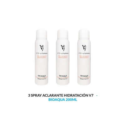 BIOAQUA PACK 3 CREMA FACIAL BIOAQUA SPRAY ACLARANTE HIDRATACION V7 200 ML