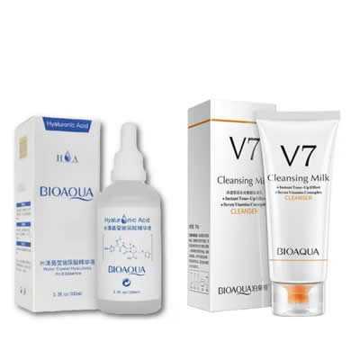 BIOAQUA SERUM ACIDO HIALURONICO 100 ML + LIMPIADOR FACIAL V7 BIOAQUA 100 ML