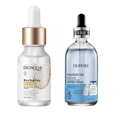 BIOAQUA SERUM DE ARROZ + BIOAQUA SERUM HIALURONICO + DR RASHEL SERUM