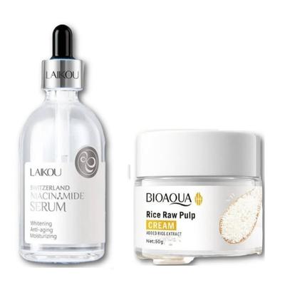 BIOAQUA SERUM DE ARROZ + BIOAQUA SERUM NIACINAMIDE + LAIKOU SERUM NIACINAMIDE