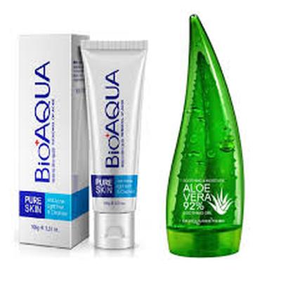 BIO AQUA SET GEL LIMPIADOR ANTI-ACNE + CREMA CORPORAL ALOE VERA