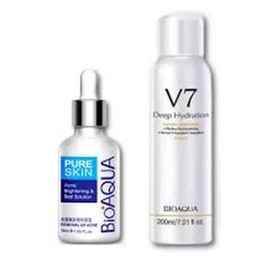 BIO AQUA SET SERUM FACIAL ANTI-ACNE + SPRAY ACLARANTE CUERPO V7