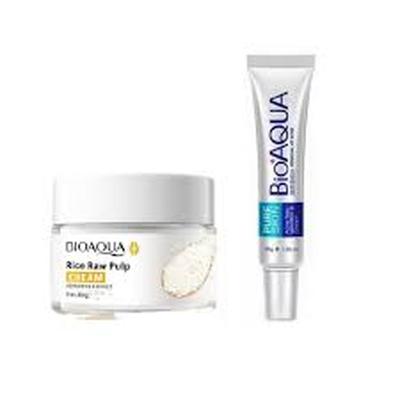 BIO AQUA SET TRATAMIENTO FACIAL CREMA ANTI-ACNE + ACLARANTE ARROZ
