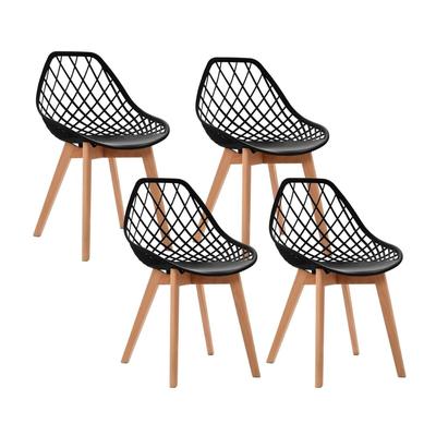 BONNO SILLA DE DISEÑO DECORATIVO TURIA NEGRA 4 UNIDADES