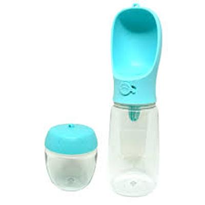 BOTELLA PORTATIL 2 EN 1 PARA MASCOTAS AGUA Y COMIDA 550ML