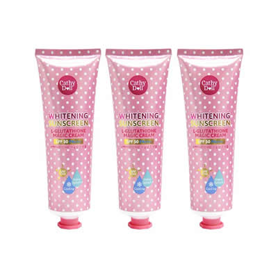 CATHY DOLL PACK 3 CREMA FACIAL PROTECTOR SOLAR BLANQUEADOR PA+++ SPF 50 60 ML
