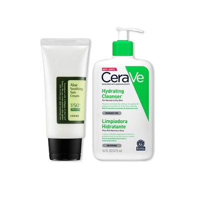 CERAVE ALOE SOOTHING SUN CREAM 50ML + DERMOCOSMETICA LIMPIEZA E HIDRATACION CERAVE CREMA LIMPIADORA HIDRATANTE 473ML