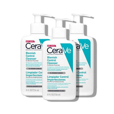 CERAVE PACK 3 LIMPIEZA FACIAL GEL LIMPIADOR BLEMISH CONTROL 236 ML