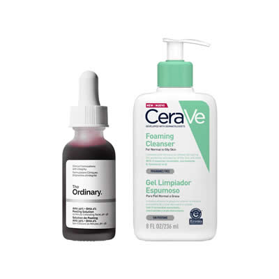 CERAVE SERUM AHA 30% + BHA 2% PEELING SOLUTION + GEL LIMPIADOR ESPUMOSO 236ML