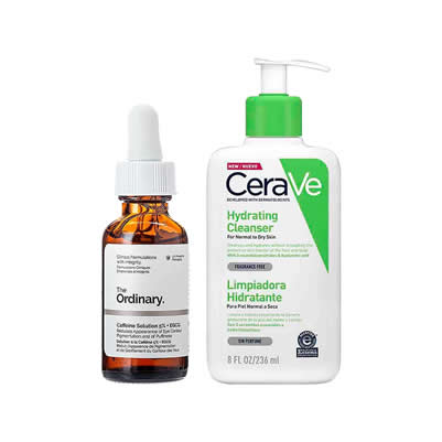 CERAVE SERUM CAFFEINE SOLUTION 5% + EGCG + CREMA LIMPIADORA HIDRATANTE 236ML