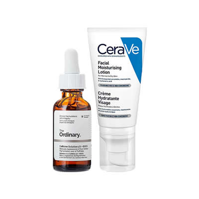 CERAVE SET SERUM CAFFEINE SOLUTION 5% + EGCG + CREMA HIDRATANTE FACIAL PM 52 ML