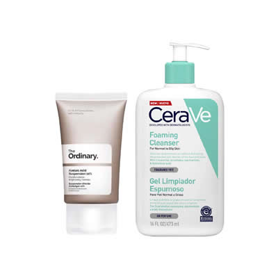 CERAVE SET TRATAMIENTO AZELAIC ACID SUSPENSION 0.1 THE ORDINARY + GEL LIMPIADOR ESPUMOSO 236 ML
