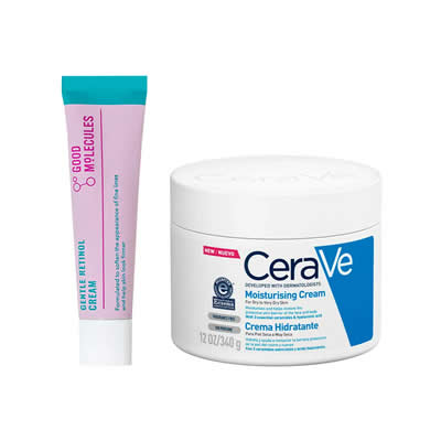 CERAVE SET TRATAMIENTO CREMA RETINOL SUAVE GOOD MOLECULES 30 ML + CREMA HIDRATANTE 340 GR