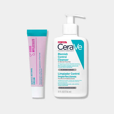 CERAVE SET TRATAMIENTO CREMA RETINOL SUAVE GOOD MOLECULES 30 ML + GEL LIMPIADOR CONTROL 236 ML