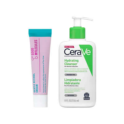 CERAVE SET TRATAMIENTO CREMA RETINOL SUAVE GOOD MOLECULES + CREMA LIMPIADORA HIDRATANTE 236 ML