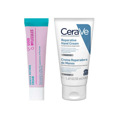 CERAVE SET TRATAMIENTO CREMA RETINOL SUAVE GOOD MOLECULES + CREMA REPARADORA DE MANOS 50 ML