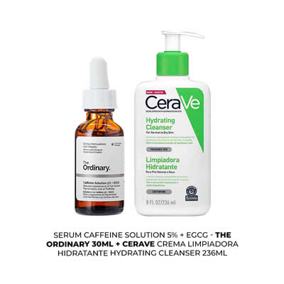 CERAVE SET TRATAMIENTO SERUM CAFFEINE SOLUTION 0.05 + EGCG + CREMA LIMPIADORA HIDRATANTE 236 ML