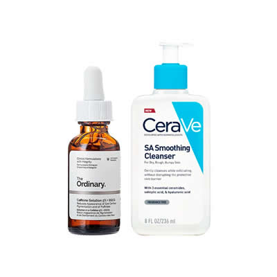 CERAVE SET TRATAMIENTO SERUM CAFFEINE SOLUTION 0.05 + EGCG + LIMPIADOR SUAVIZANTE SA 236 ML