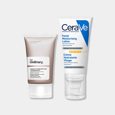 CERAVE SET TRATAMIENTO VITAMINA C SUSPENSION 23% + HA SPHERES 2% + CREMA HIDRATANTE FACIAL AM 52 ML