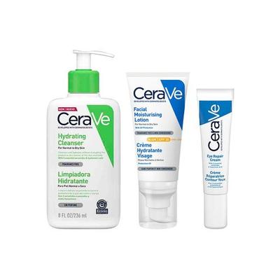 CERAVE TRIO RUTINA PIEL NORMAL A SECA LIMPIADOR CREMA ESPUMOSA