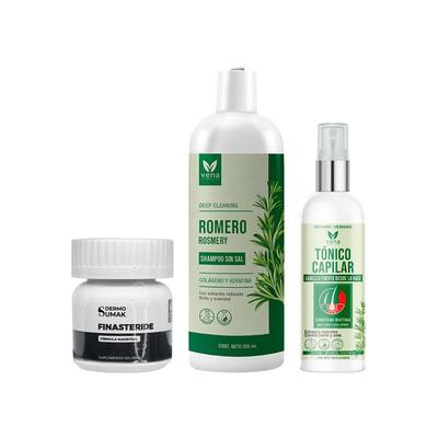 DERMO SUMAK FINASTERIDE 1MG X 60 CAPSULAS + SHAMPOO ROMERO + TONICO CAPILAR VENA